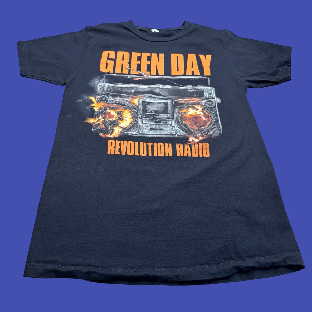 Green Day Revolution Radio T Shirt Small Black Punk Rock Band Graphic